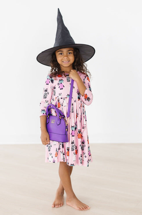 purr-fectly-spooky-3-4-sleeve-pocket-twirl-dress Mila &  Rose - Sophia's Style--3T--4